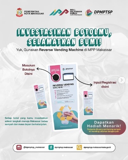 Melalui Investasi Botol Plastik Bekas, DPMPTSP Makassar Ajak Selamatkan Bumi 